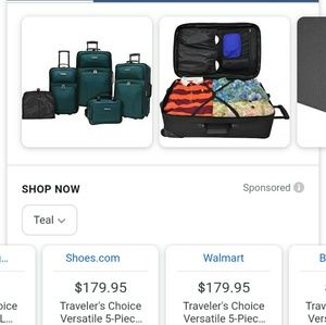 Travelers choice 5pc luggage set